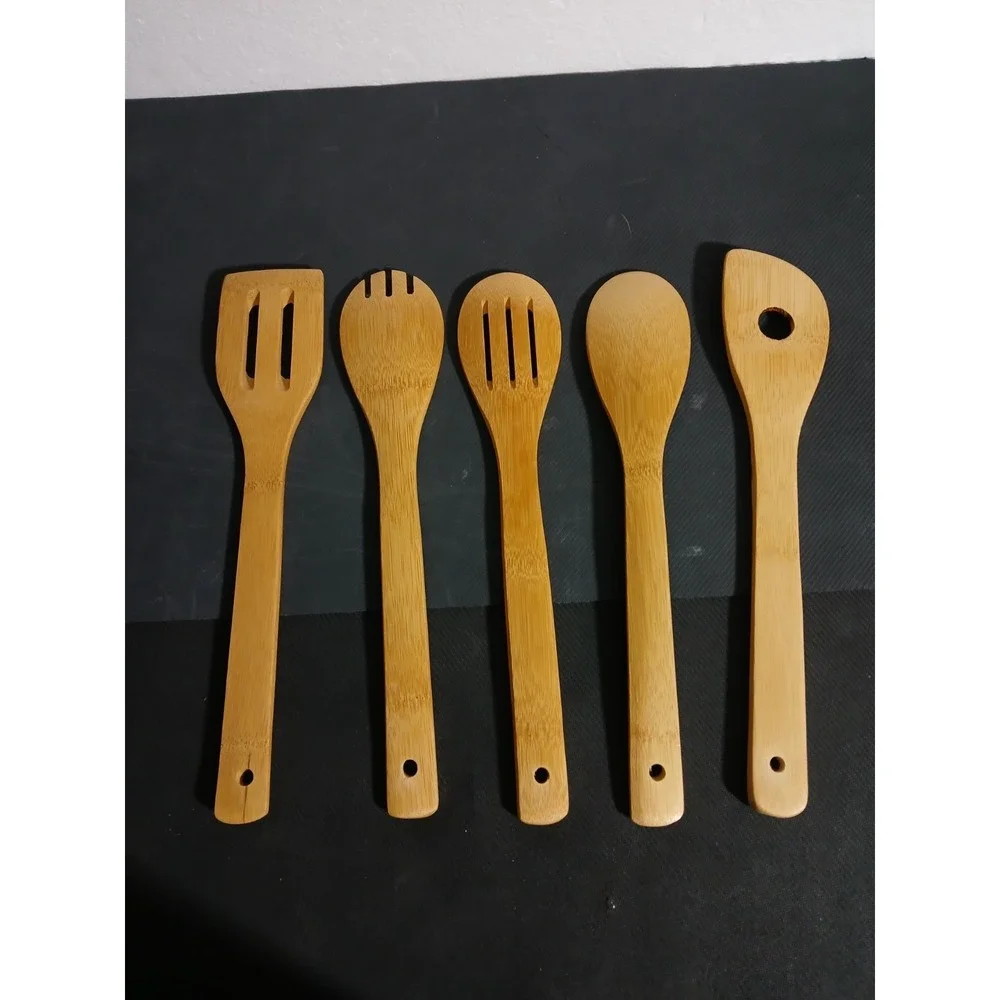 Kitchen Slotted Spoon Nightmare Before Christmas Bamboo Cooking Utensil 5 Pc Set
